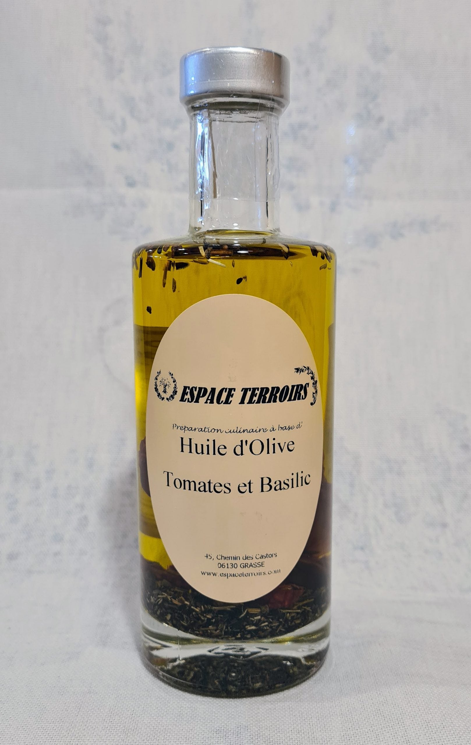 Huile d'olive tomates et basilic, 25cl