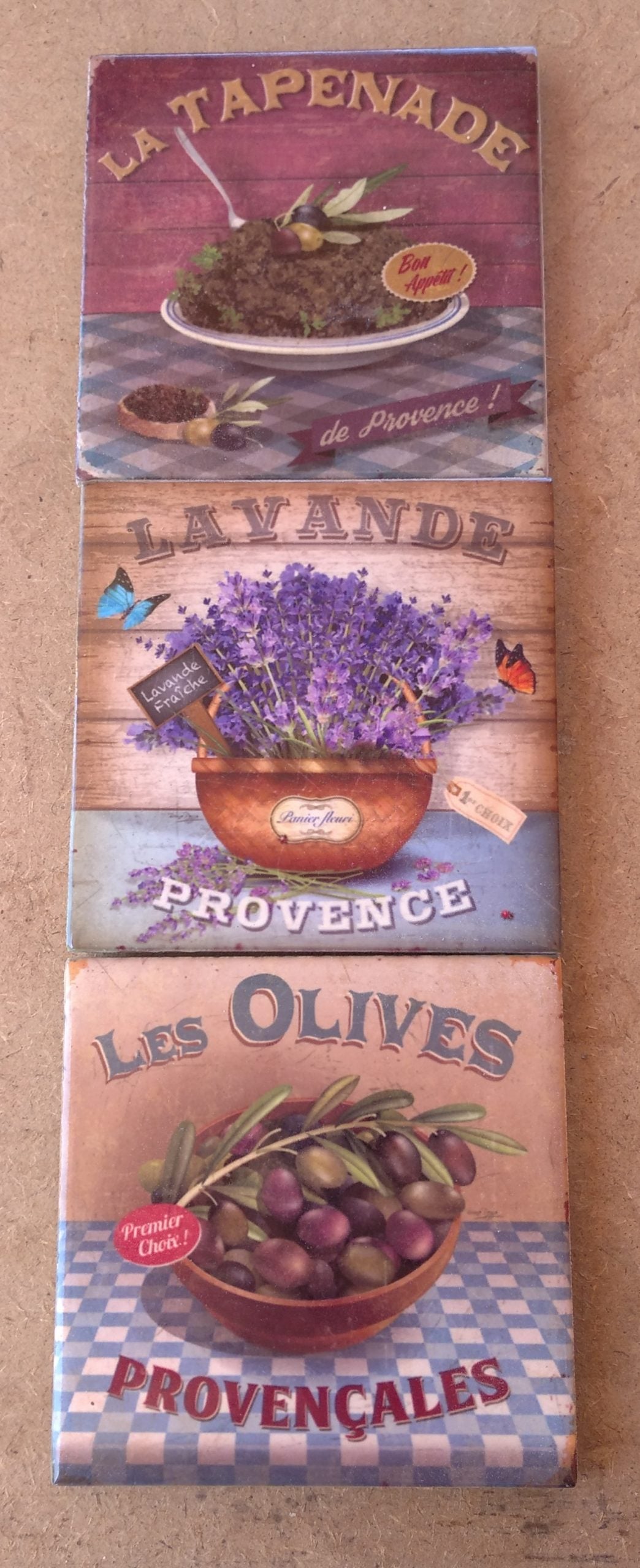 Lot de 3 sous verre