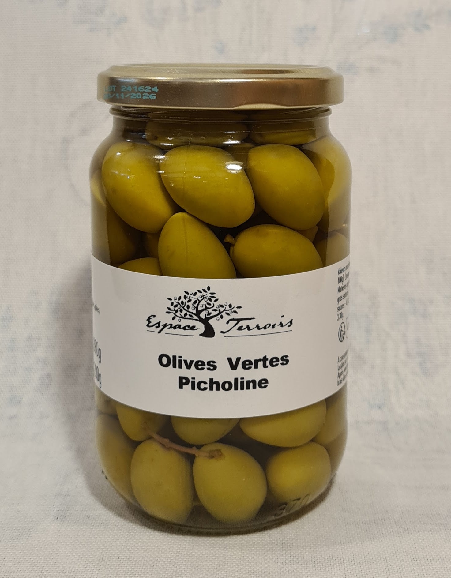 Olives vertes Picholines, 200g