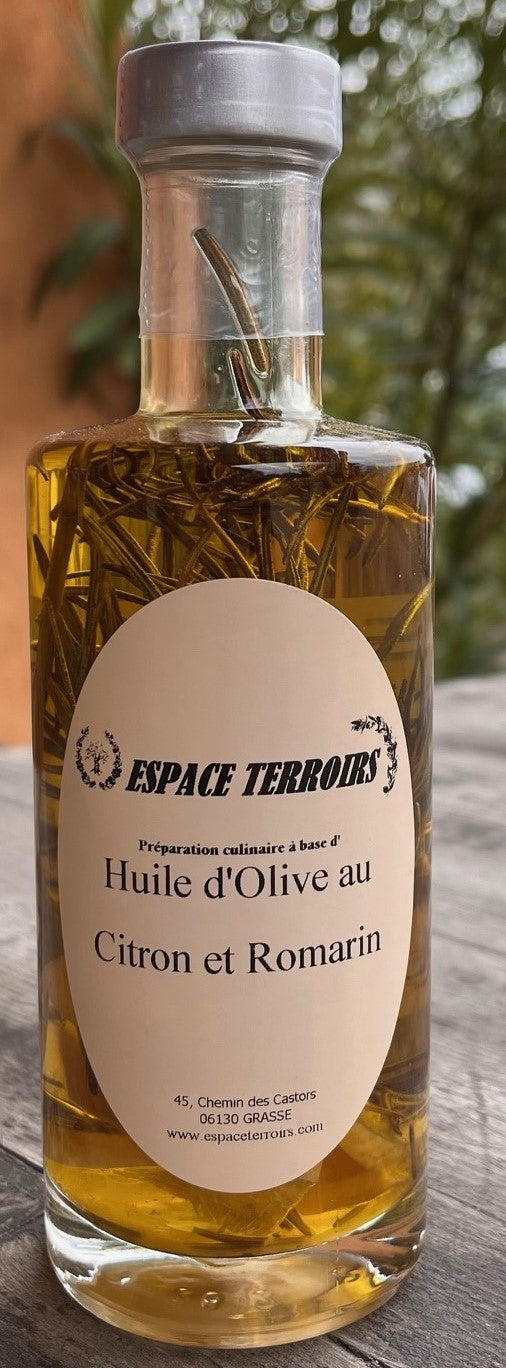 Huile d'Olive au Citron et romarin, 25cl