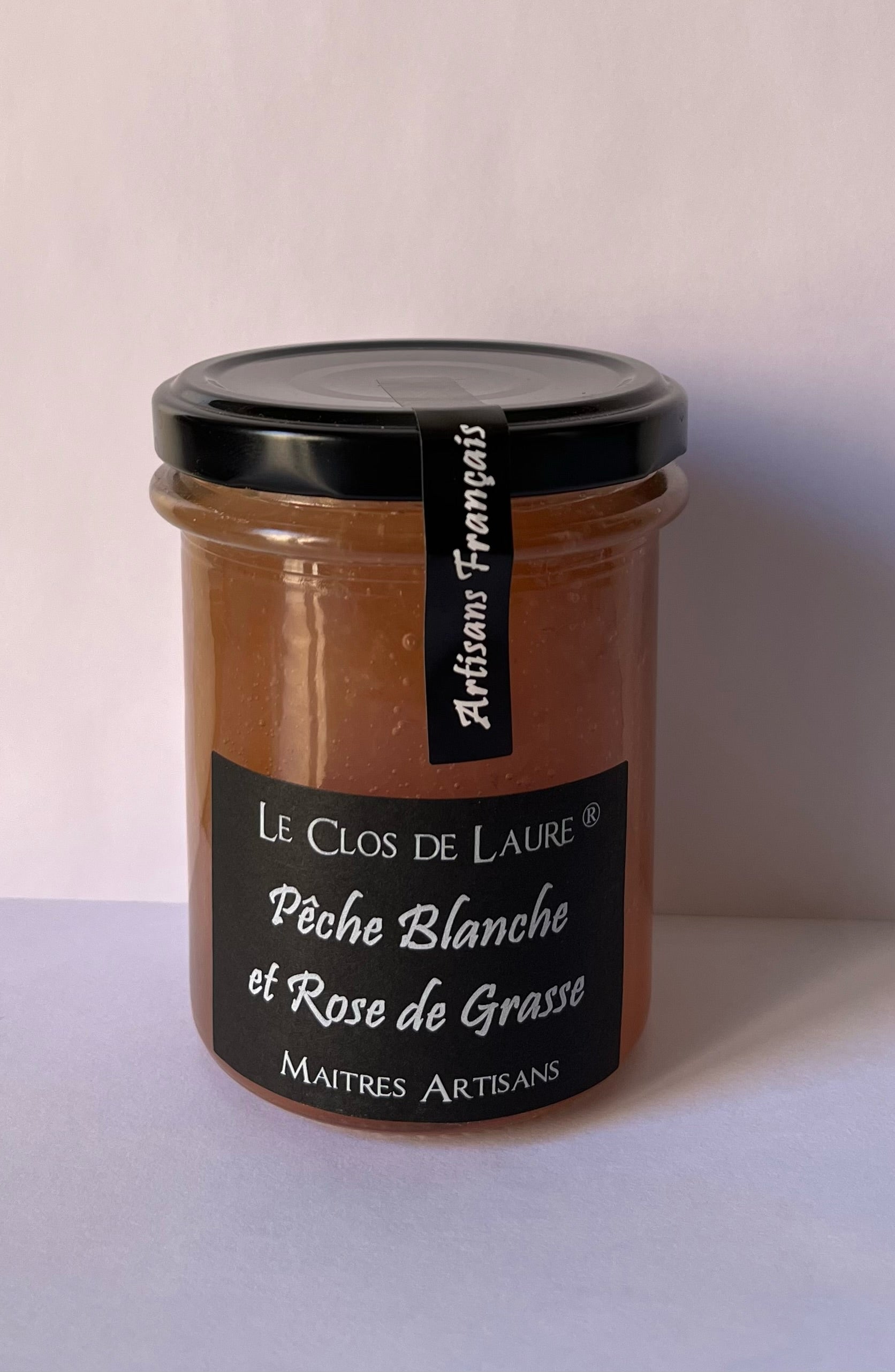 Confiture Pêche Blanche et Rose de Grasse