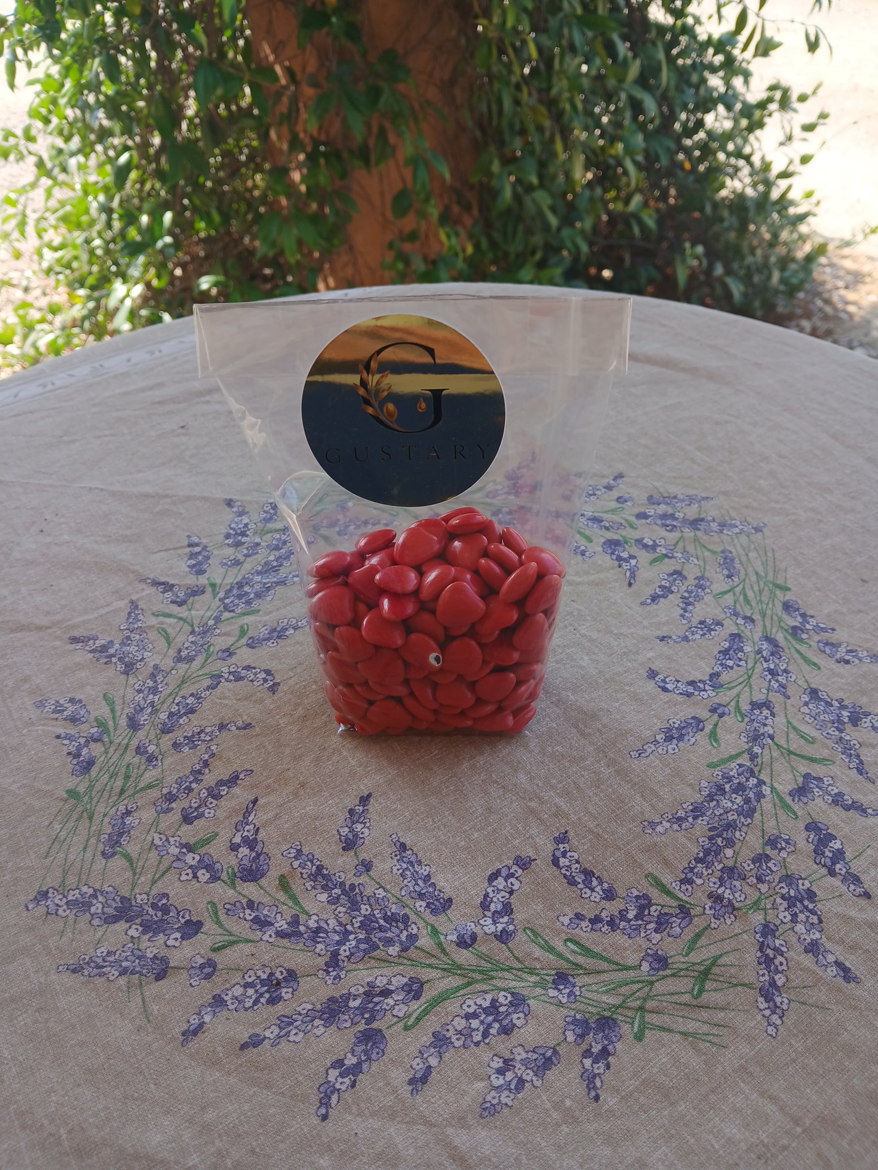 Dragées cœur rouge 150g