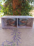 Coffret 2 grands mugs fleuris