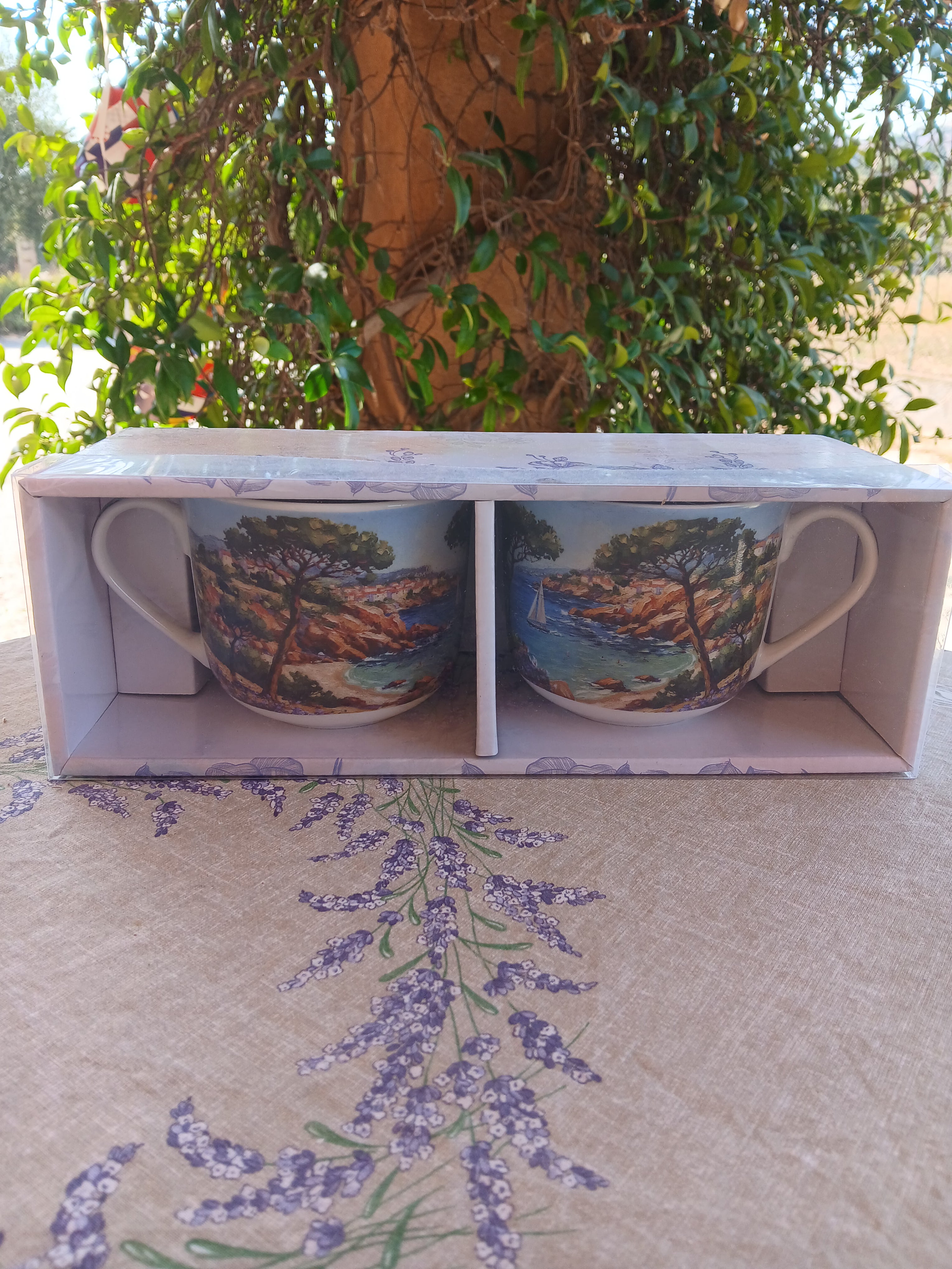 Coffret 2 grands mugs fleuris