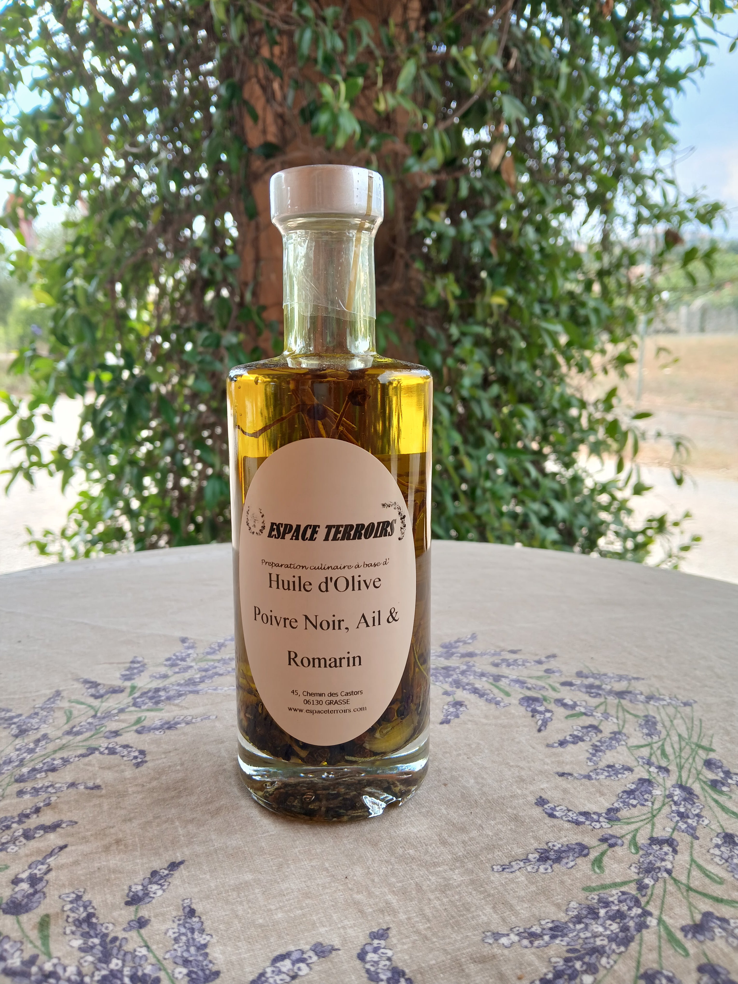 Huile d'olive Poivre noir, Ail & Romarin 25cl