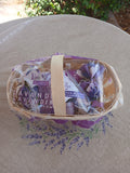 Panier torchon, savon, huile essentielle et sachets Lavande Lavandin