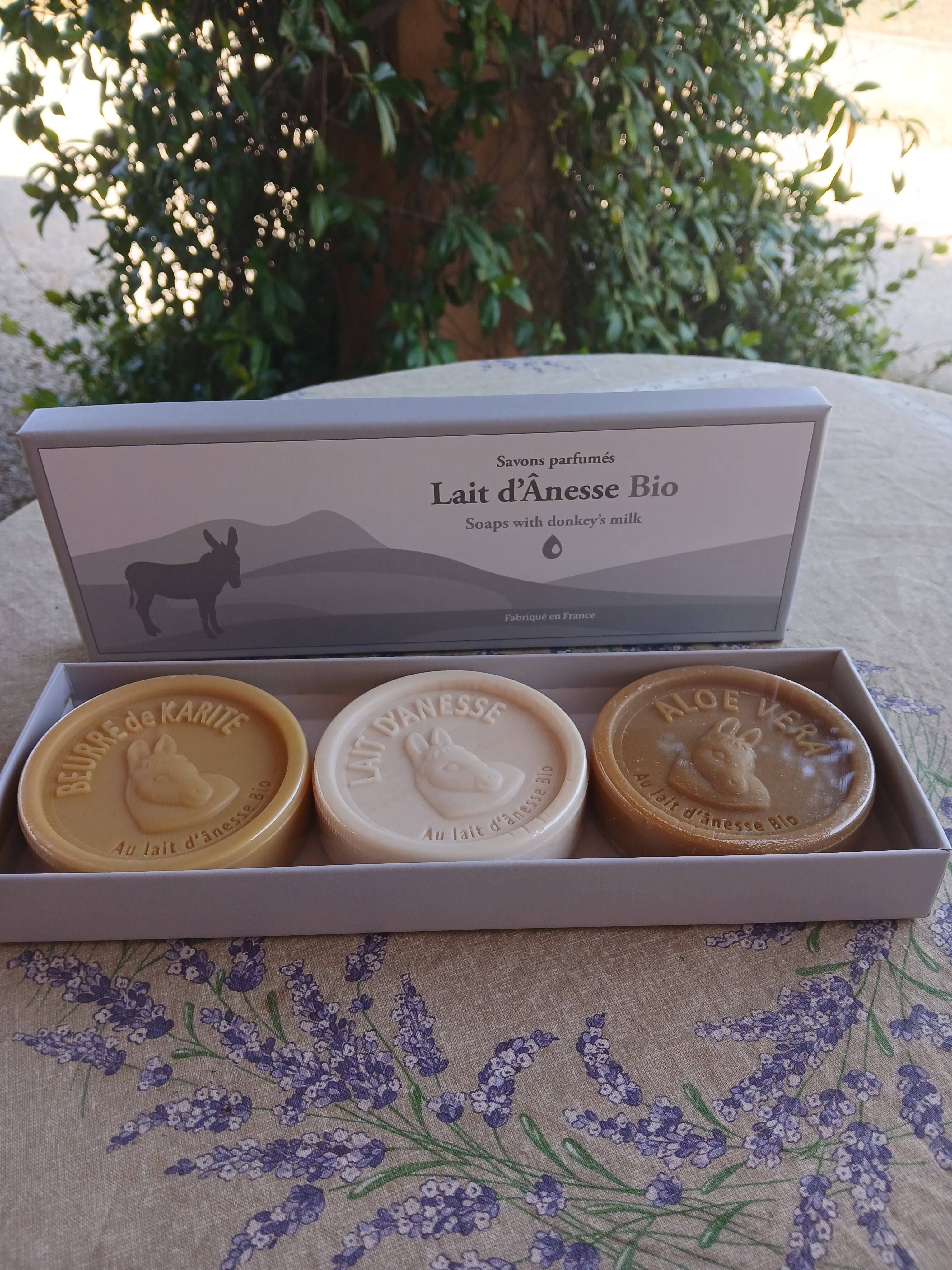 Coffret 3 savons lait d'ânesse bio