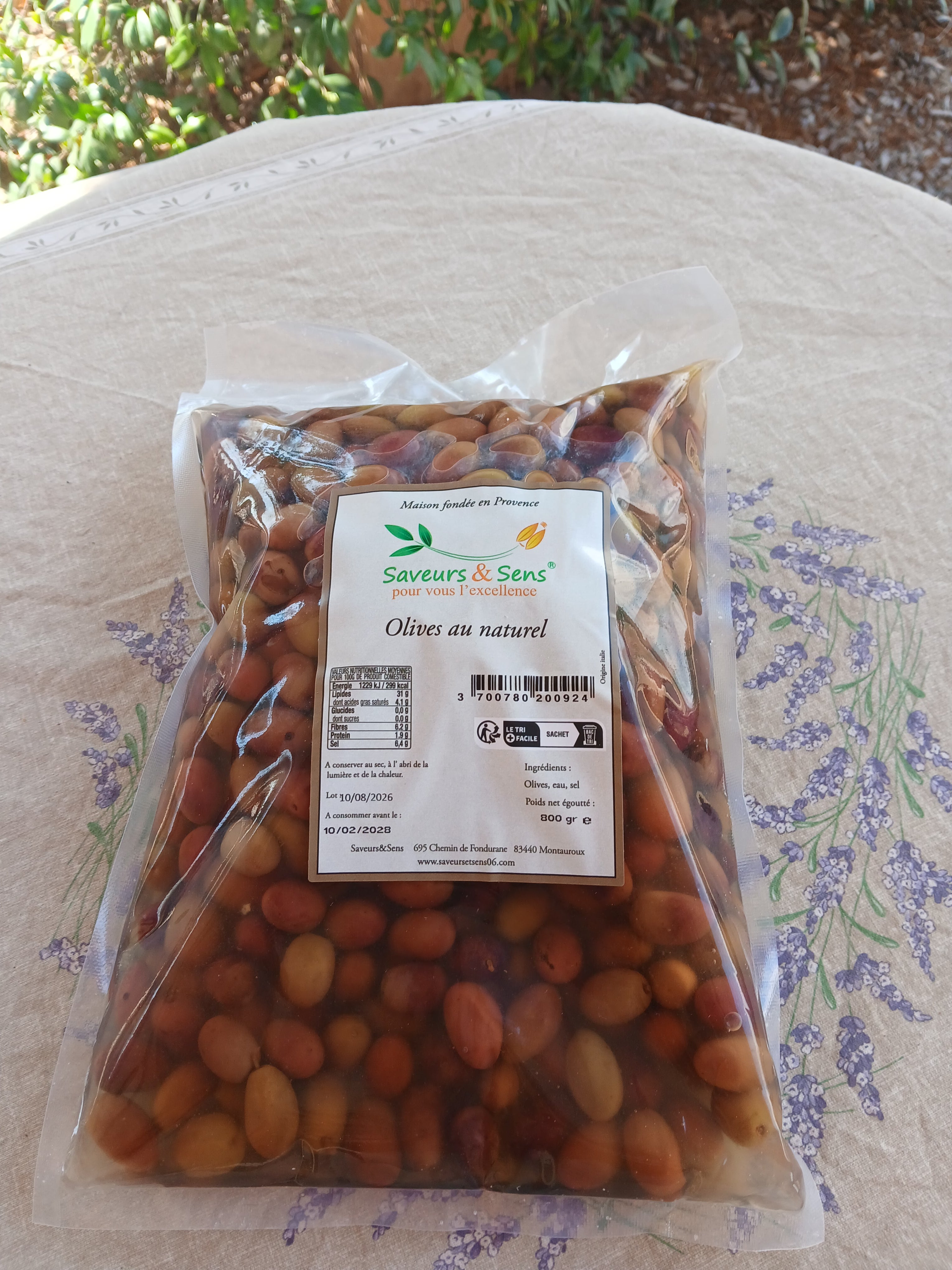Olives au naturel 800g
