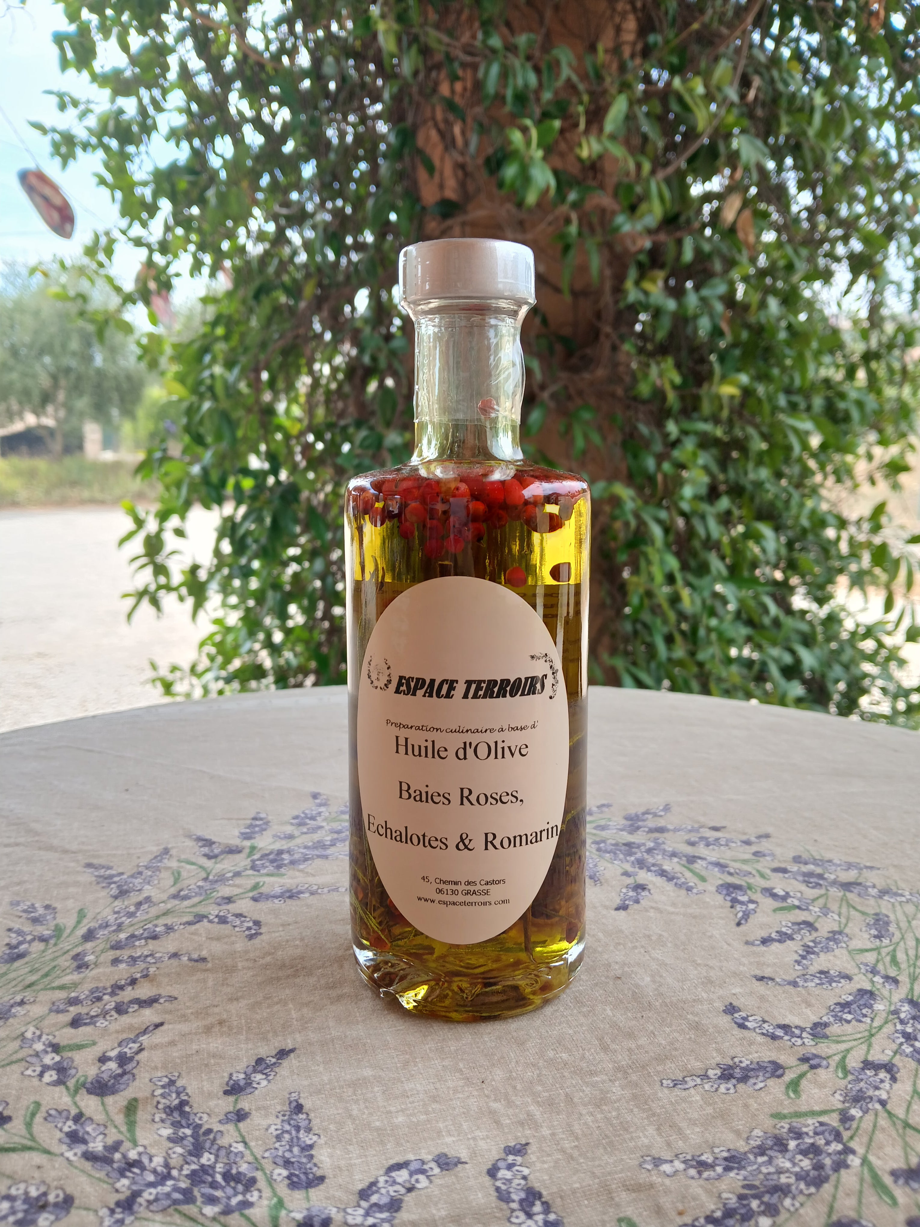 Huile d'olive Baies roses, Échalotes & Romarin 25cl