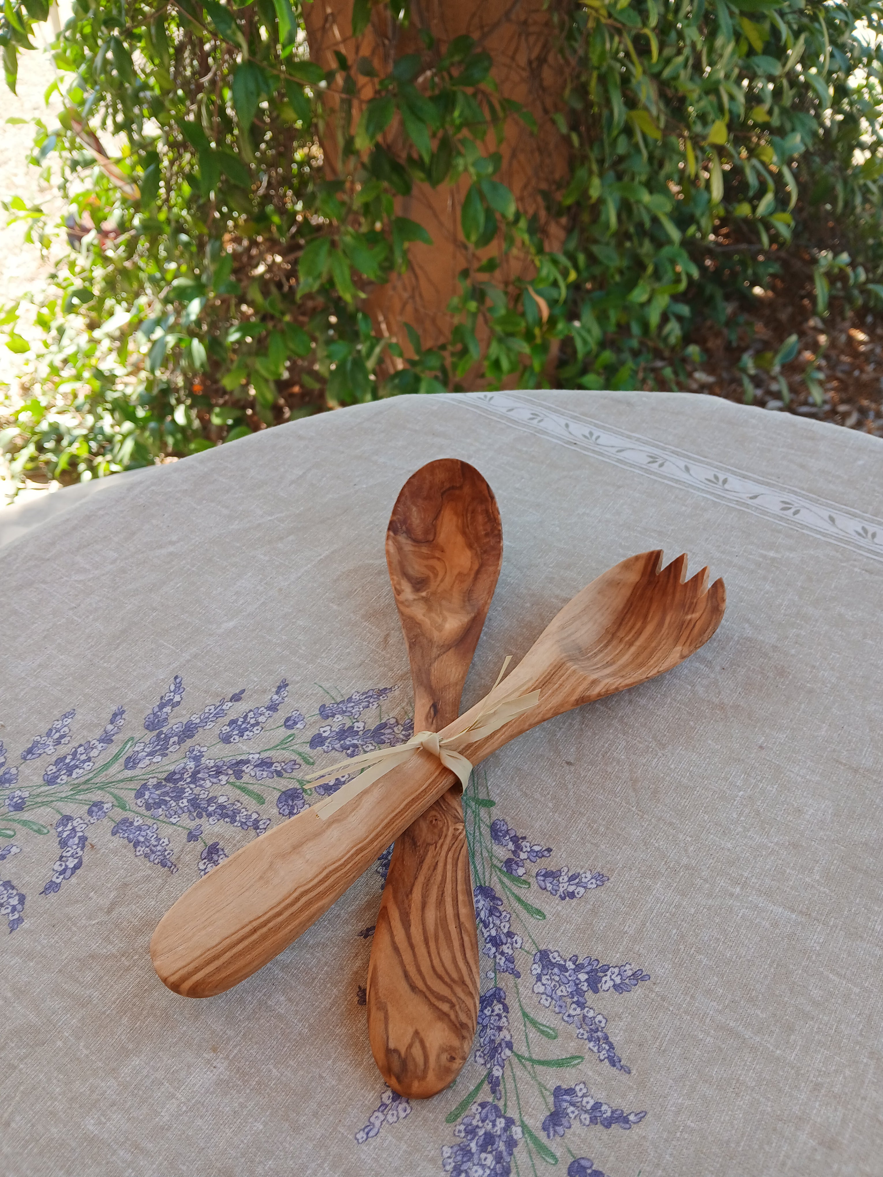 Couverts à salade bois d'olivier petits